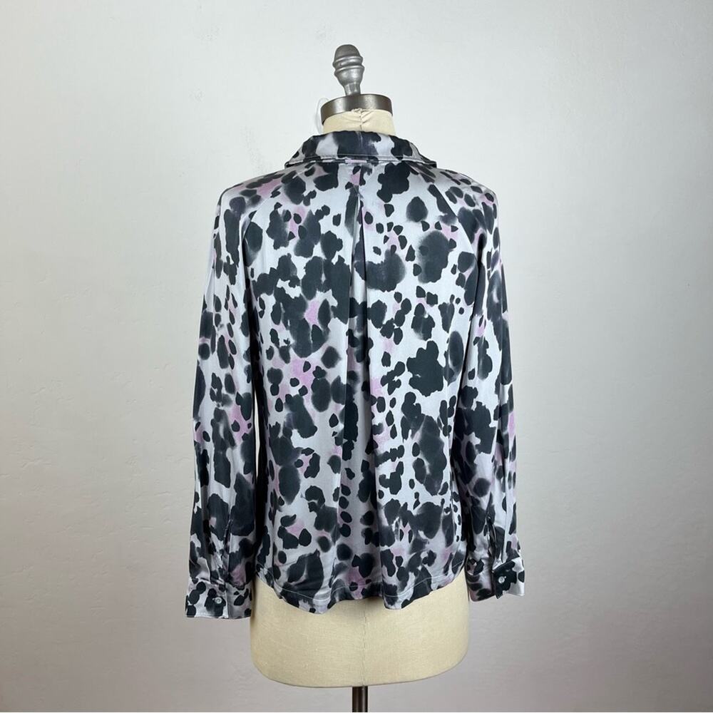 Cloth & Stone Grey Leopard Print Button Down Shirt - image 6